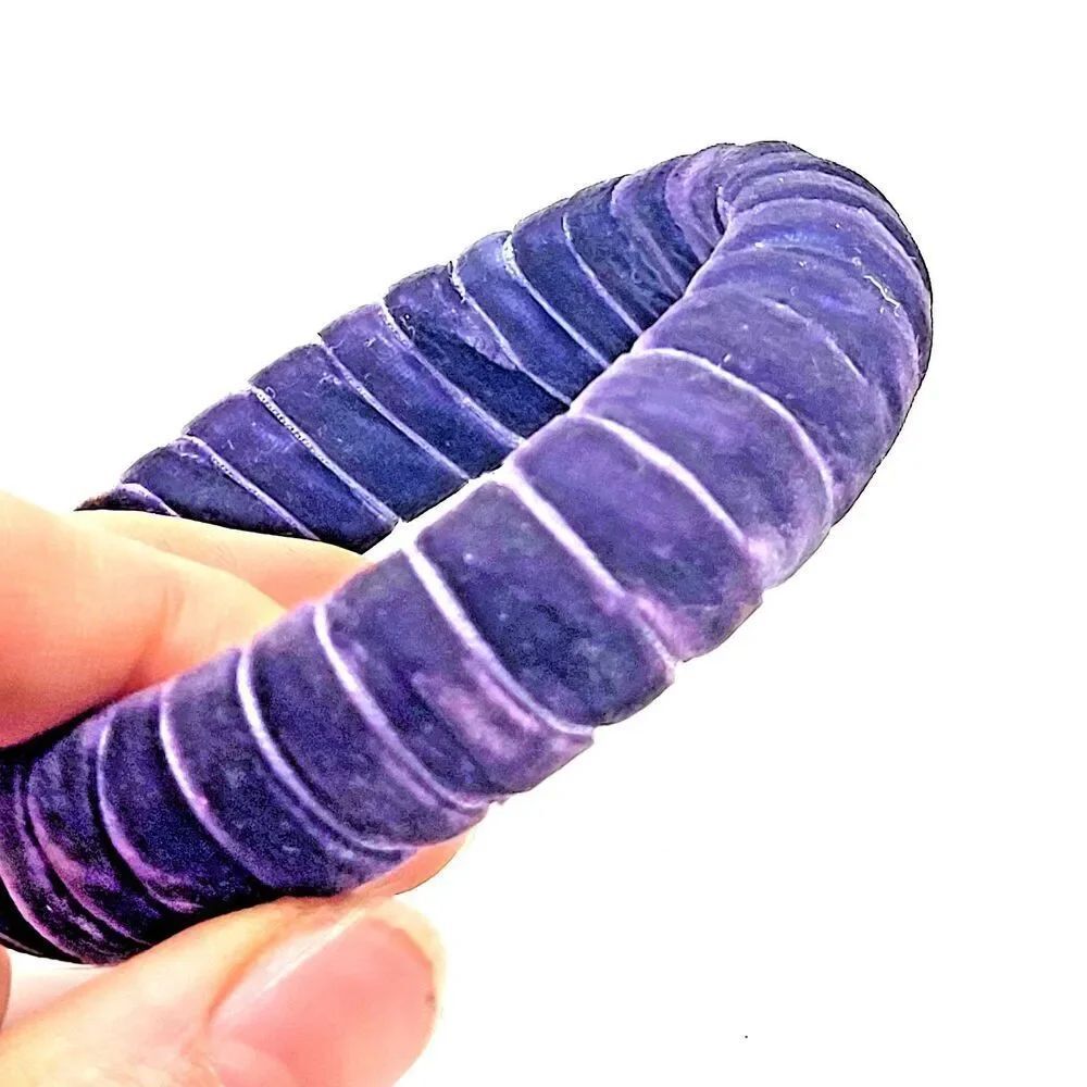 Estate Wrapped Purple Velvet bangle bracelet 2.5in dia